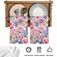 thumbnail image 5 of Purple Pink Floral Kitchen Towels Set of 4, Spring Watercolor Country Flower Absorbent Dish Towels for Kitchen, Microfiber Hand Towel, Quick Drying Tea Towel for Cleaning Decorative Dishcloths, 5 of 7