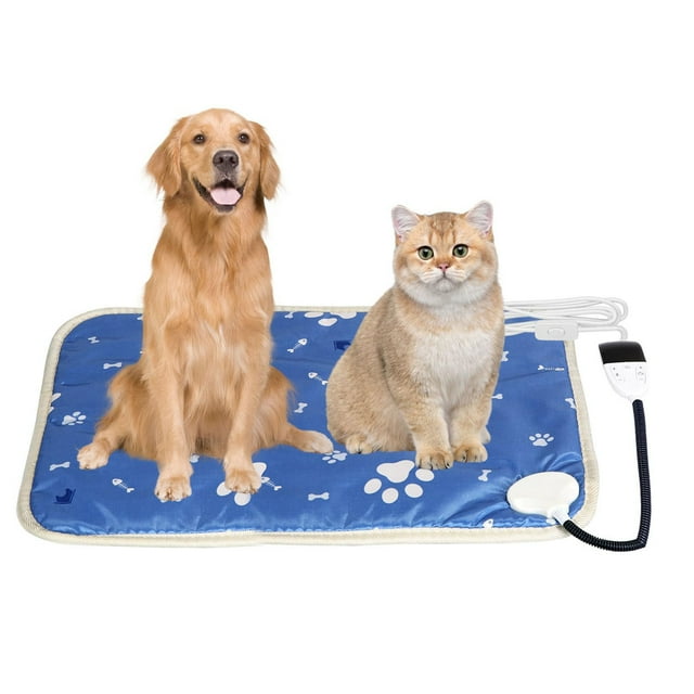 Pet Heating Pad for with Mat for Indoor Outdoor Use Temperature Regulated Heated Cat Bed with Timer Durable Chew- for