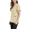 thumbnail image 5 of Qwertyu Plus Size Scrubs for Women Stretch, V-Neck Scrub Top with Solid Color, 3-Pocket Working Uniform Tops for Women Khaki M, 5 of 6