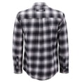 thumbnail image 2 of Men’s Premium Cotton Button Up Long Sleeve Plaid Comfortable Flannel Shirt (#9 - Grey/White, M), 2 of 3