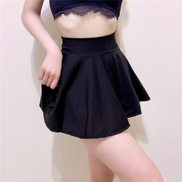 High waisted hot sale black skater skirt