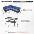 thumbnail image 2 of Gymojoy Outdoor Wicker Sofa Set Patio Furniture L-Shape Rattan Sectional with Coffee Table UV-Resistant for Backyard Balcony,Brown/Blue, 2 of 12