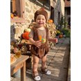 thumbnail image 5 of Cjfdfy Newborn Baby Boy Girl Thanksgiving Turkey Outfit Romper My 1St Thanksgiving Short Sleeve Bodysuit Fuzzy Overalls Suspender Shorts And Hat Set Infant Cute Holiday Photography Outfit, 5 of 9