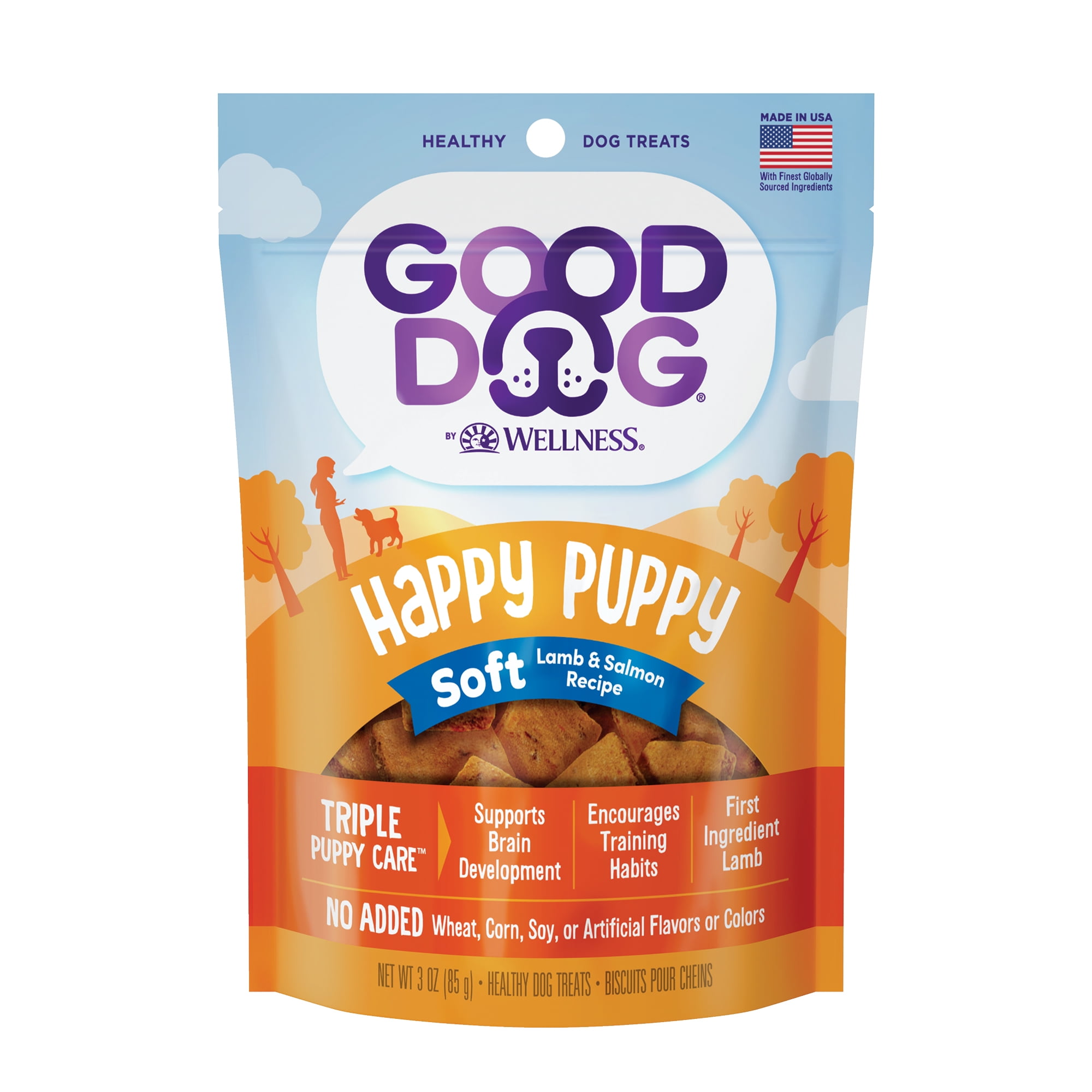 Good Dog by Wellness Happy Puppy Treats Lamb & Salmon Recipe, 3 Ounce Bag