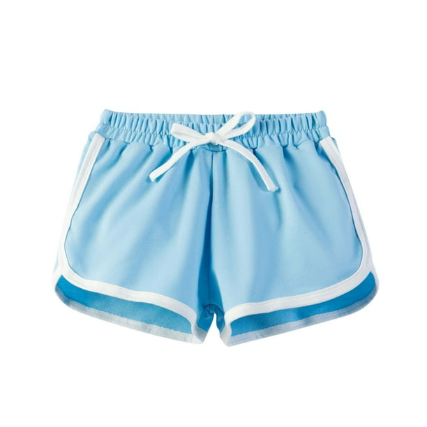 Odeerbi 7-16 Años Niños Niñas Verano Algodón Dopaina Pantalones Cortos Color Sólido Entrenamiento Deportivo Pantalones Cortos de Color Sólido Casual