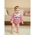 thumbnail image 6 of BemeyourBBs Baby Girl Plaid Football Romper Ruffle Long Sleeve Smocked Bodysuit, 6 of 9