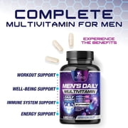 Multivitamin for Men - Once Daily Mens Multivitamins - Comprehensive Multi-Vitamin with Optimal Vitamin Bioavailability - Essential Vitamins A, C, D, E, Zinc Formula - Bottled in USA - 60 Capsules