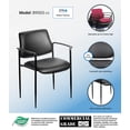 thumbnail image 4 of Boss Office Square Back Diamond Faux Leather Stackable Guest Chair in Black, 4 of 9