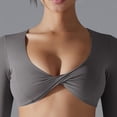 thumbnail image 4 of Hauts à Col Montant pour Femmes Manches Longues Chemise de Yoga Ajustée Haut Athlétique Longueur Régulière Polyester 1 Pce, 4 of 9