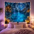 thumbnail image 2 of Moon Stars Glowing with Cavern Night Pool Water, Mystical Fantasy for Space Lovers, Galaxy Room Decor, Christmas Gift, Tapestry Wall Hanging for Bedroom and Dorm, 2 of 7