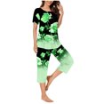 thumbnail image 2 of Womens Pajama Sets Plus Size,Women's Short Sleeve Sleepshirt And Pants Sets Loungewear Pajamas With Pockets on Clearance, 2 of 6