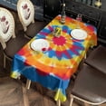 thumbnail image 2 of Colorful Tie Dye Mandala Rectangle Tablecloth 60"x120",Waterproof Polyester Rectangle Table Cloth, Wipeable Spillproof Polyester Tablecloth for Dining, Camping, Indoor and Outdoor, 2 of 6