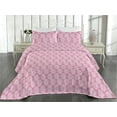thumbnail image 2 of Ambesonne Palm Leaf Quilted Bedspread Set 3 Pcs, Pink Tropic Leaves Exotic, Queen, Pink and White, 2 of 4