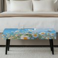 thumbnail image 3 of Jiueut Butterfly Daisy Pattern Bench Covers for Dining Room, Dustproof Rectangle Dining Chair Slipover Easy to Clean Bench Seat Protection for Dining Room, Kitchen, Bedroom, 3 of 7
