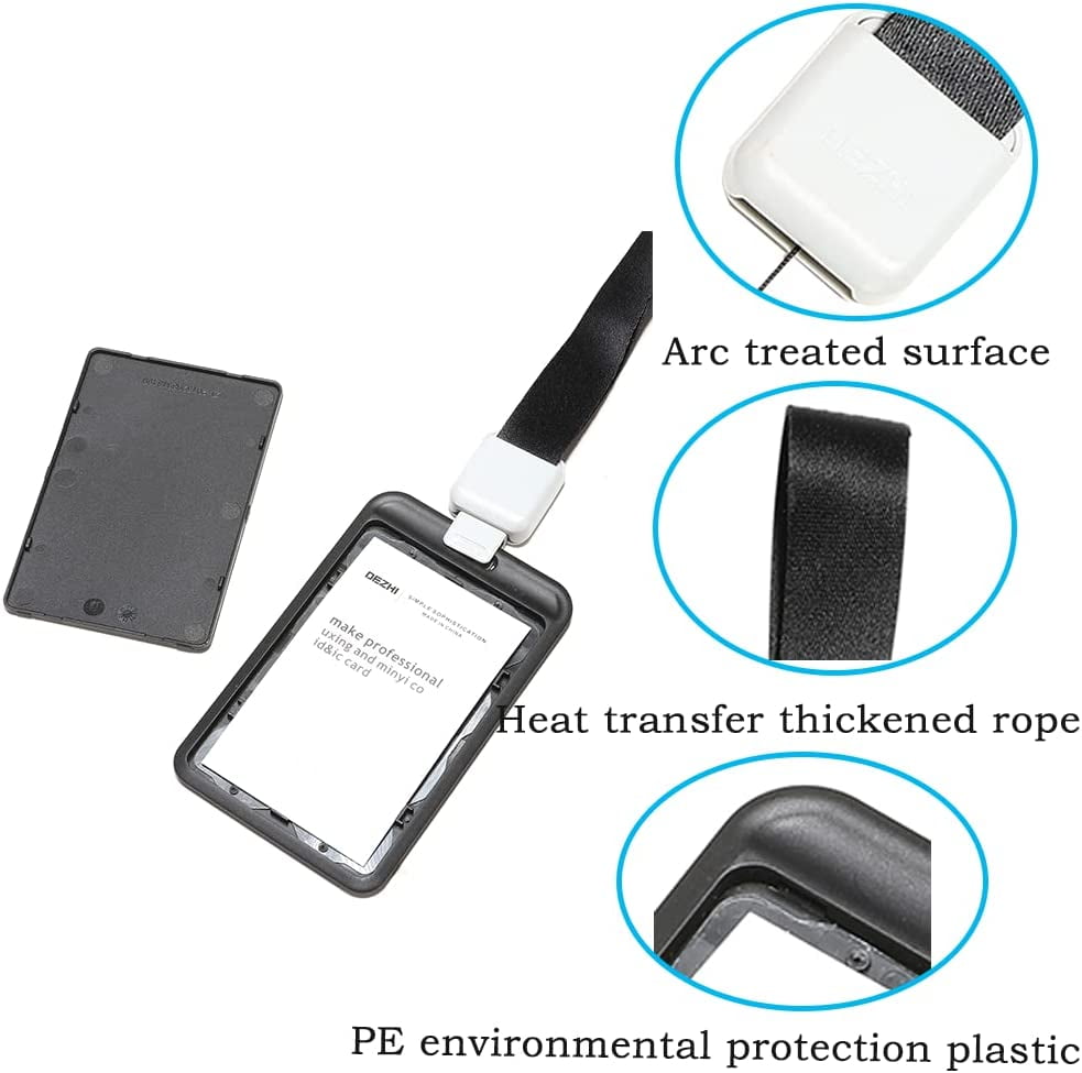 Vertical Hard Plastic ID Badge Holder – Retractable Reels