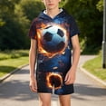 thumbnail image 4 of Sentuca Boys Outfit Sets Hooded Short Sleeve Graphic Tees and Shorts Kids Clothes Summer Outfits Size 7-8 Years, 4 of 7