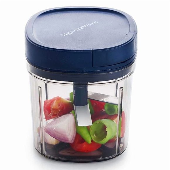 Signoraware 900ml Multipurpose Manual Vegetable Food Master Chopper Square 900ml, Cocoa Grey