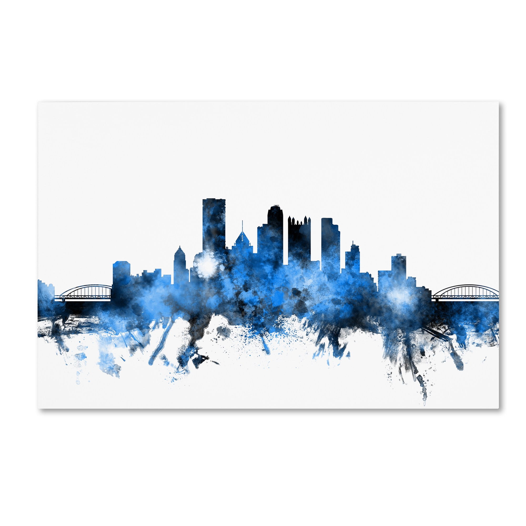 Trademark Fine Art "Pittsburgh Pennsylvania Skyline II" Canvas Art by Michael Tompsett
