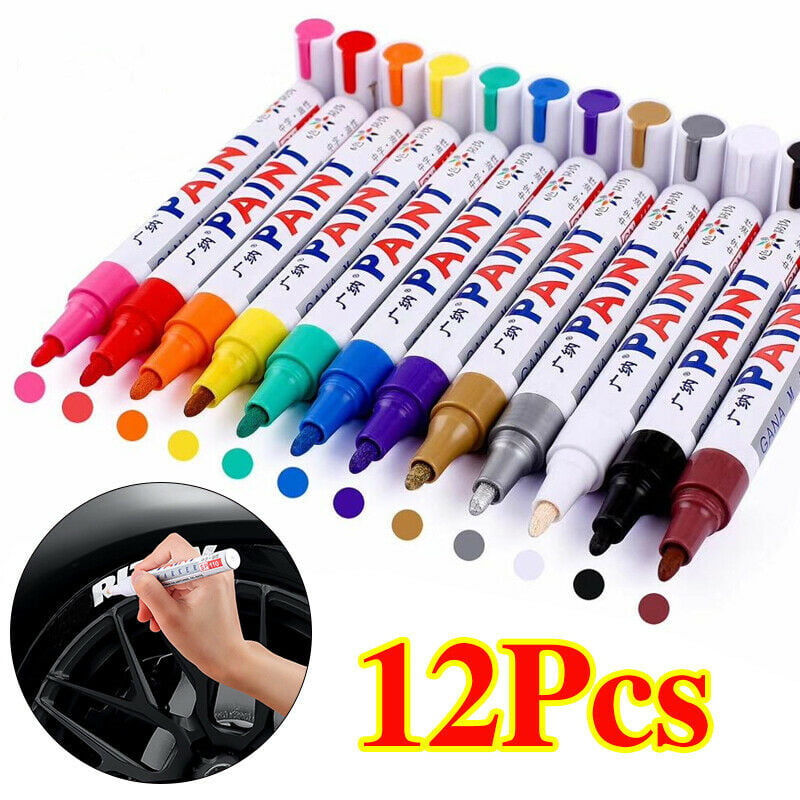 RATEL 12 Colors Premium Waterproof Permanent Paint Acrylic Paint Marker Pens 