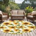 thumbnail image 4 of Sunflower Round Rugs for Living Room 5ft Farm Summer Yellow Plant Floral Leaf Country Style Non Slip Circle Rug Washable Low-Profile Indoor Carpet for Bedroom, Dining Room, Bathroom, 4 of 9