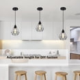 thumbnail image 6 of Modern Industrial Pendant Light 2 Pack Black Metal Geometric Cage E26 Hardwired Hanging Ceiling Light for Kitchen Island, 6 of 10