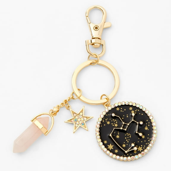 Claire's Tween Accessories Zodiac Keyring with Gemstone Star and Pink Crystal, Sagittarius