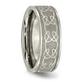 thumbnail image 4 of Chisel Titanium Brushed Center 8mm Scroll Design Band, 4 of 7