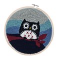 thumbnail image 3 of MasteelfCA Round Embroidery Base DIY Punch Embroidery Kit Cloth Scissor Wools Thread Accessories Embroidery Art Craft Kit for Home (Cartoon Owl Pattern), 3 of 7