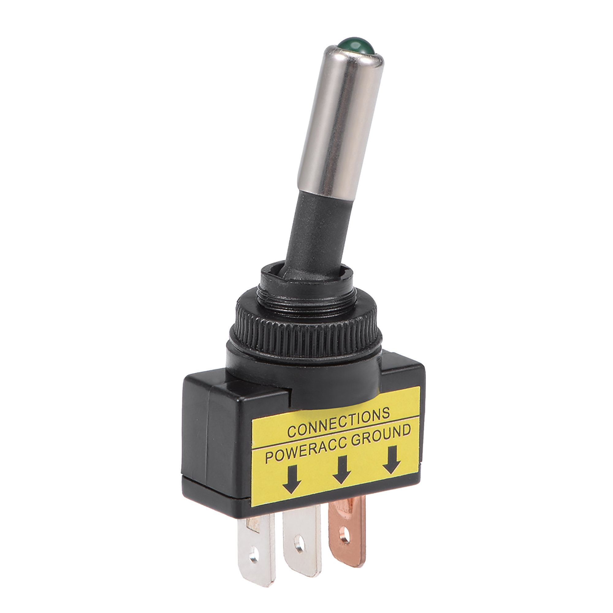 Uxcell SPST Latching Rocker Toggle Switch Green LED Light 20A 12V 3P ONOFF ASW15D Walmart