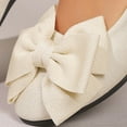 thumbnail image 5 of Xiaoxatg Women's Casual Shoes Foreign Trade Large Size Bow Low Heel Breathable Fabric Boat Shoes for Everyday Use 6.5 White, 5 of 9