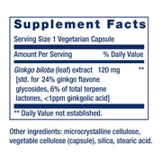 Life Extension Ginkgo Biloba Certified Extract™, 120 mg, helps maintain memory & cognition, gluten-free, non-GMO, vegetarian, 365 capsules
