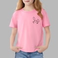 thumbnail image 3 of Bixock Summer Casual Short Sleeve Tee Crew Neck Figure Print Cotton Shirts for Girls Easter Clothes 2-13Years School Uniforms Lightweight Breathable Daily Pullover Tops, 3 of 6