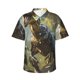 thumbnail image 1 of Balery Ferocious Dinosaur Camisas hawaianas de manga corta para hombre, camisas playeras de corte holgado, camisas de vacaciones con botones,3X-Large, 1 of 7