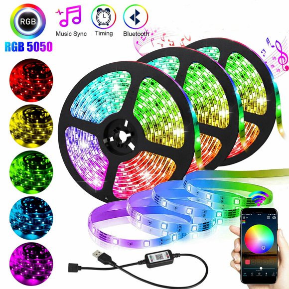 LED Strip Lights TV LED BackLight RGB LED Strip USB Powered APP Control Sync to Music Bias Lighting 5050 RGB for Android iOS(2 Meter)