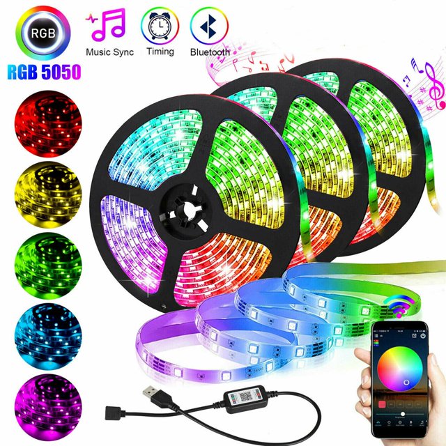 Bandes Lumineuses DEL pour Téléviseur, Rétroéclairage DEL RVB, Bande DEL Alimentée par USB, Contrôle par Application, Synchronisation avec la Musique, Éclairage à Biais 5050 RVB pour Android iOS (2 Mètres)