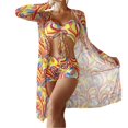 thumbnail image 2 of Ensemble Bikini 3 Pcs pour Femmes avec Paréo à Manches Longues S-TG, 2 of 7