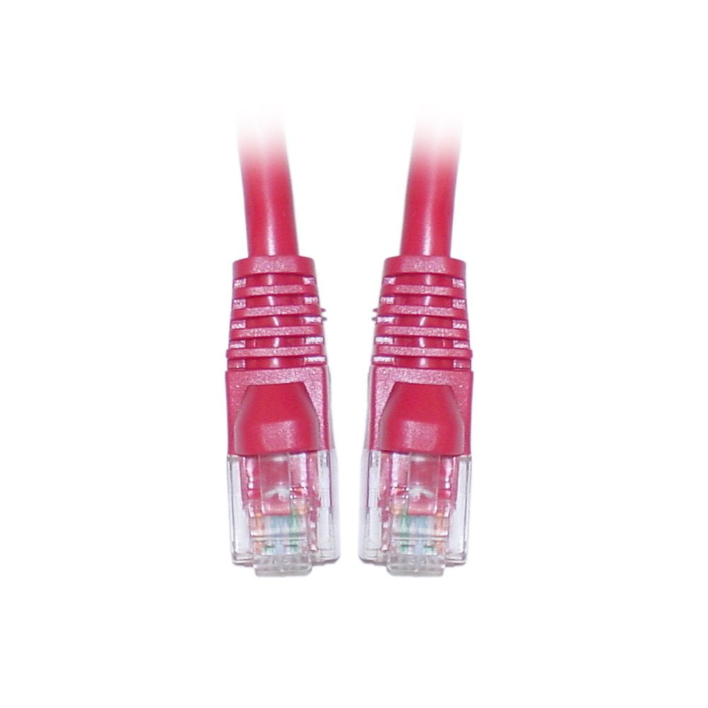 C&E Cat5e 3-Foot Snagless/Molded Boot Ethernet Crossover Cable Pack of 5 CNE54824 Red 