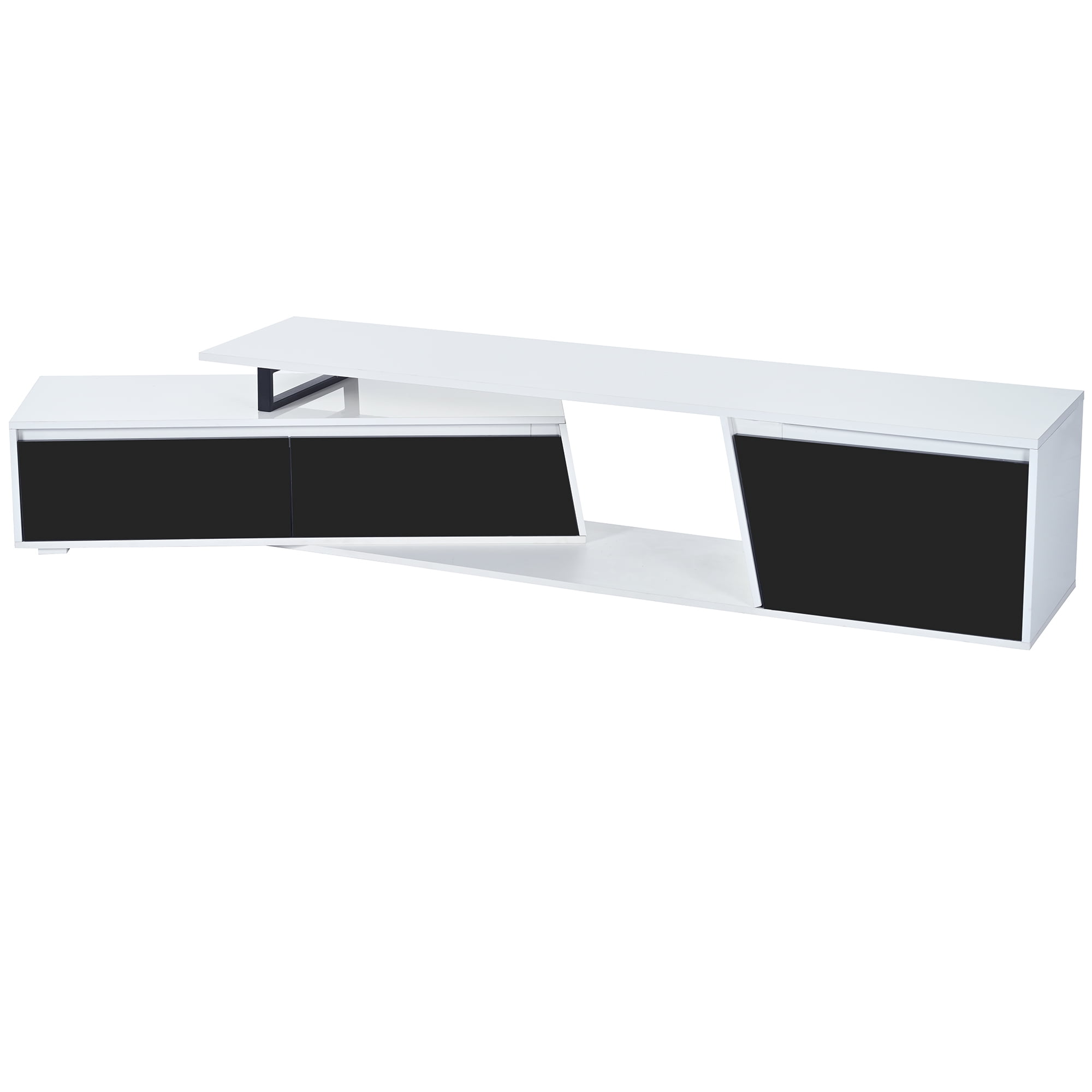 Aukfa Extendable TV Stand for TVs up to 100" with Storage Drawers & Cabinet for Living Room,White