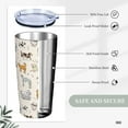 thumbnail image 3 of Cute Dogs Doodle Style 20oz Travel Tumbler With Lid And Straw, Stainless Steel Tumblers Insulated Coffee Cup Mug Gift For Men Women, 3 of 6