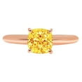 thumbnail image 7 of Solitaire Engagement Ring for Women - 2ct Natural Citrine in 14K Rose Gold Promise Ring, 7 of 7
