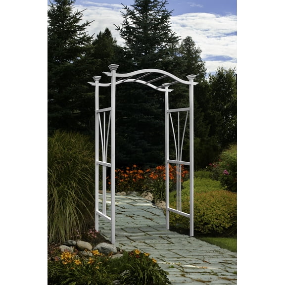 Vita 45"L x 21"W x 84"H London Vinyl Arbor, White