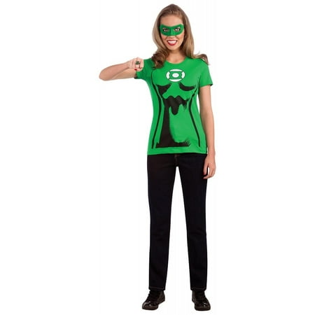 Female Superhero T-Shirt Adult Costume Green Lantern - Medium