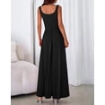 thumbnail image 5 of BTFBM Women Summer Square Neck Maxi Dress Spring Elegant Classy Sleeveless Formal Wedding Guest Cocktail Dresses, 5 of 8