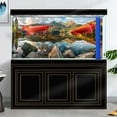 thumbnail image 2 of 60X24IN, Natural Landscape Waterfall Aquarium Background, Art Nature Photo Theme Fish Tank Background, Lake Terrarium Background with 8 EVA Double-Sided Tape, 2 of 6