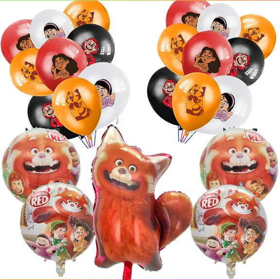 Turning Red Balloons Party Supplies Decor Set Decorations Kit Fans Birthday