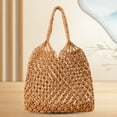 thumbnail image 3 of Mightlink Aesthetic Tote Bag Exquisite Woven Pattern Large Capacity Hollow Out Handmade Double Handle Daily Collocation Ladies Cut-Out Handbag Shopping Bag for Travel, 3 of 7
