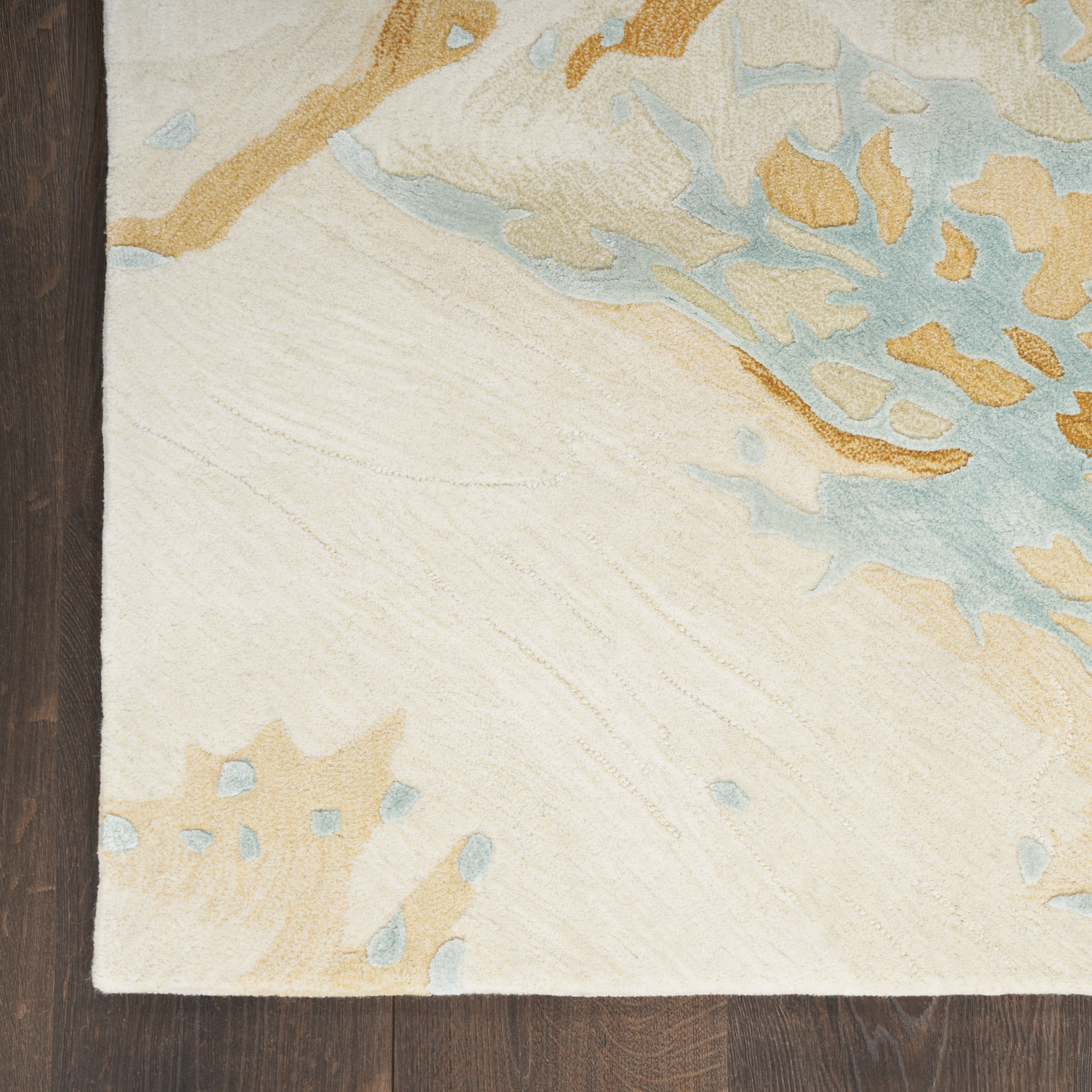 Nourison Home Prismatic Abstract Sand Blue 3'9" x 5'9" Area Rug, Easy Cleaning, Non Shedding, Bed Room, Living Room, Dining Room, Kitchen (4x6)