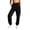 Black(New&Hot), variant on ZHYou No Boundarie Sweatpants for Women Casual Cuffed Leg Stretchy High Waisted Loose Cute Pants with Side Zip Pocket,Black,Size M
