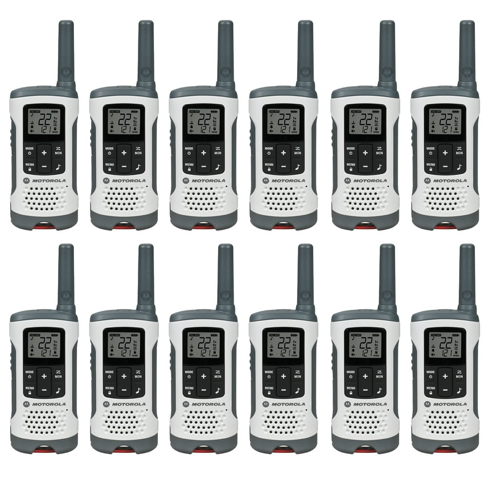 Motorola Talkabout T260 Two-Way Radio, 25 Mile, NOAA, 12 Pack, White