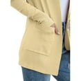thumbnail image 4 of Baqcunre Women's Solid Color Knitted Cotton Pocket Sweater Long-Length Cardigan Long Cardigans for Women Trendy Cardigan Sweaters for Women Long Sweaters for Women,Womens Sweaters Beige L, 4 of 6